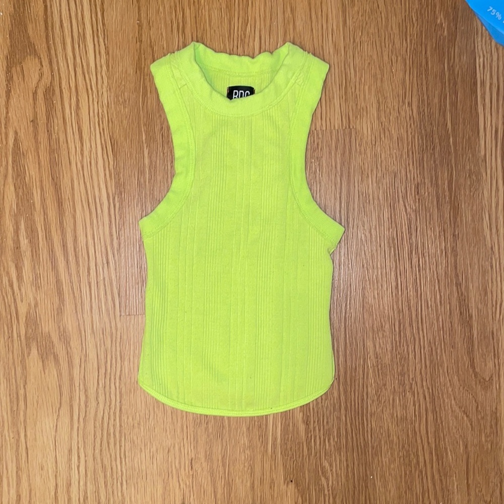 Urban Outfitters BDG Lime Green Cropped Racerback Tank